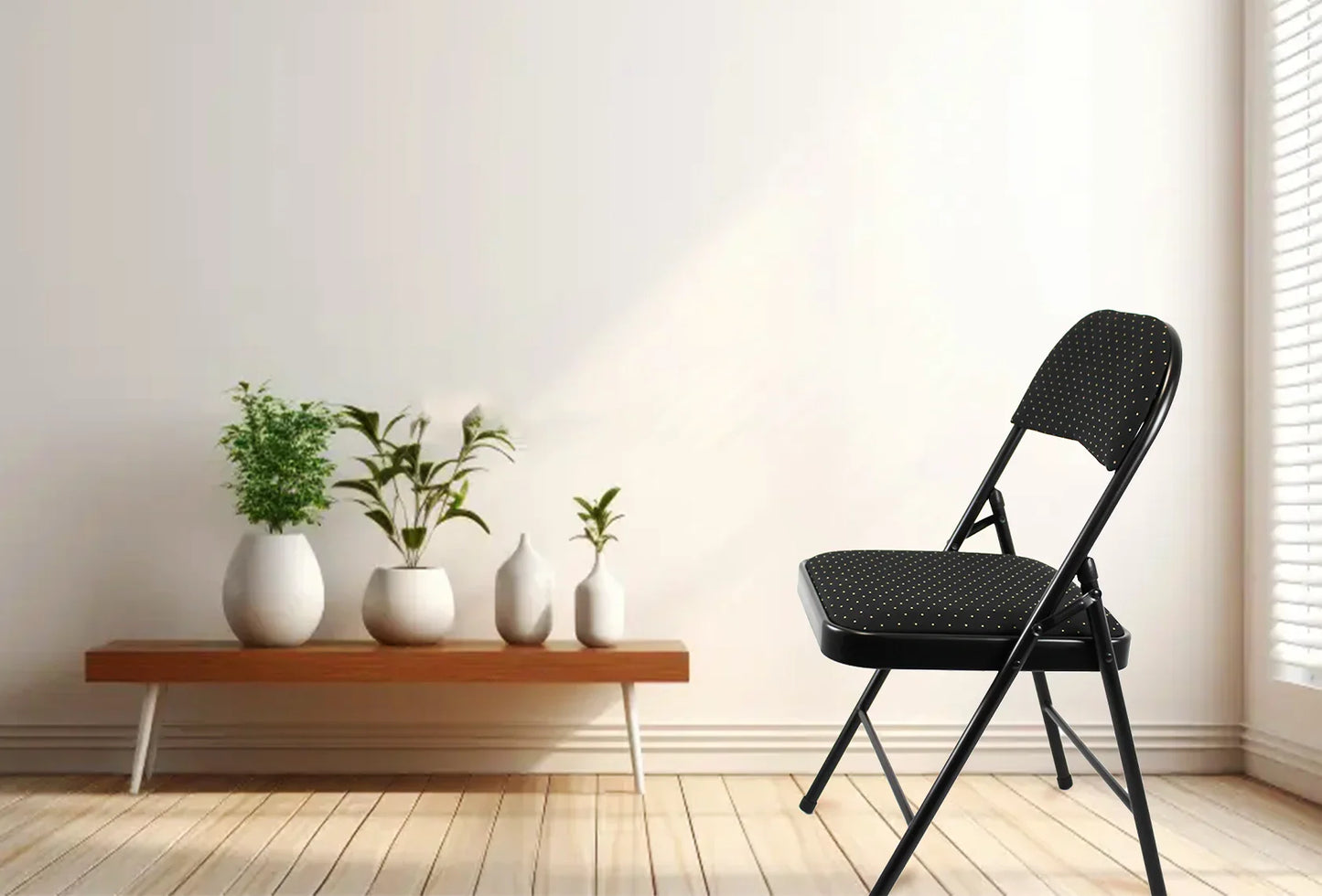 Meta Furniture Fabric Folding Chair with Comfort Cushion