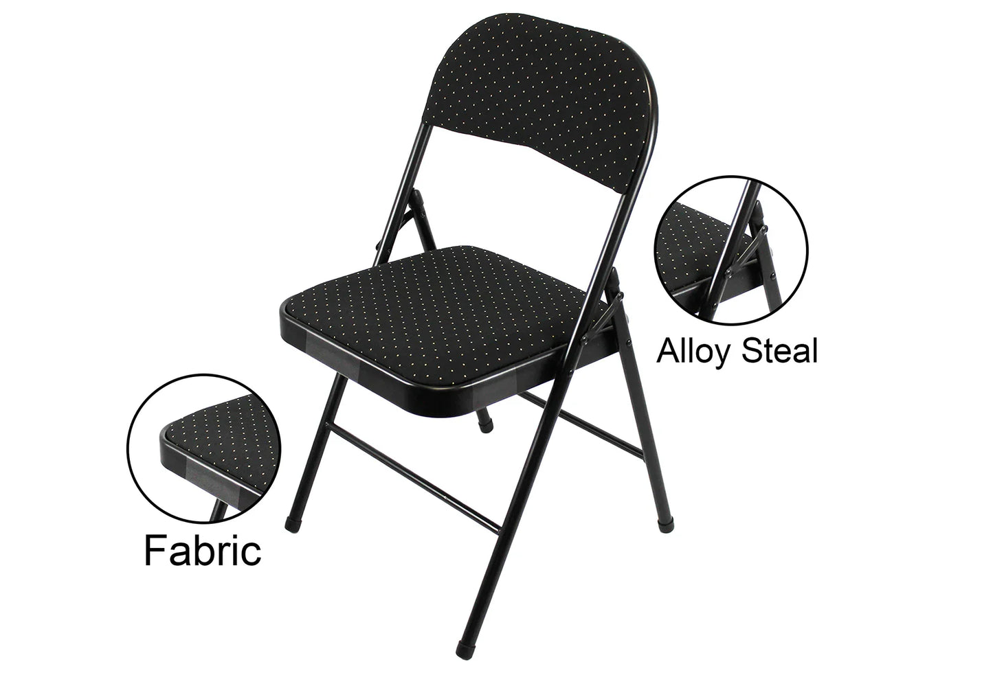 Meta Furniture Fabric Folding Chair with Comfort Cushion