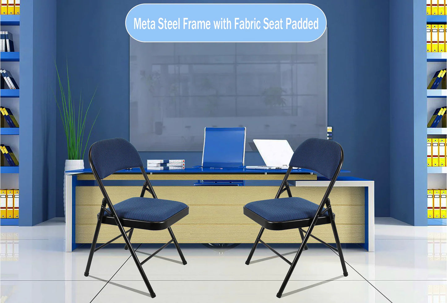 Meta Furniture Fabric Folding Chair with Comfort Cushion
