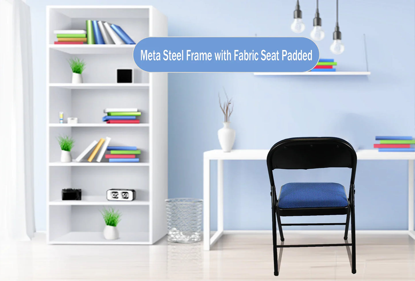 Meta Furniture Fabric Folding Chair with Comfort Cushion