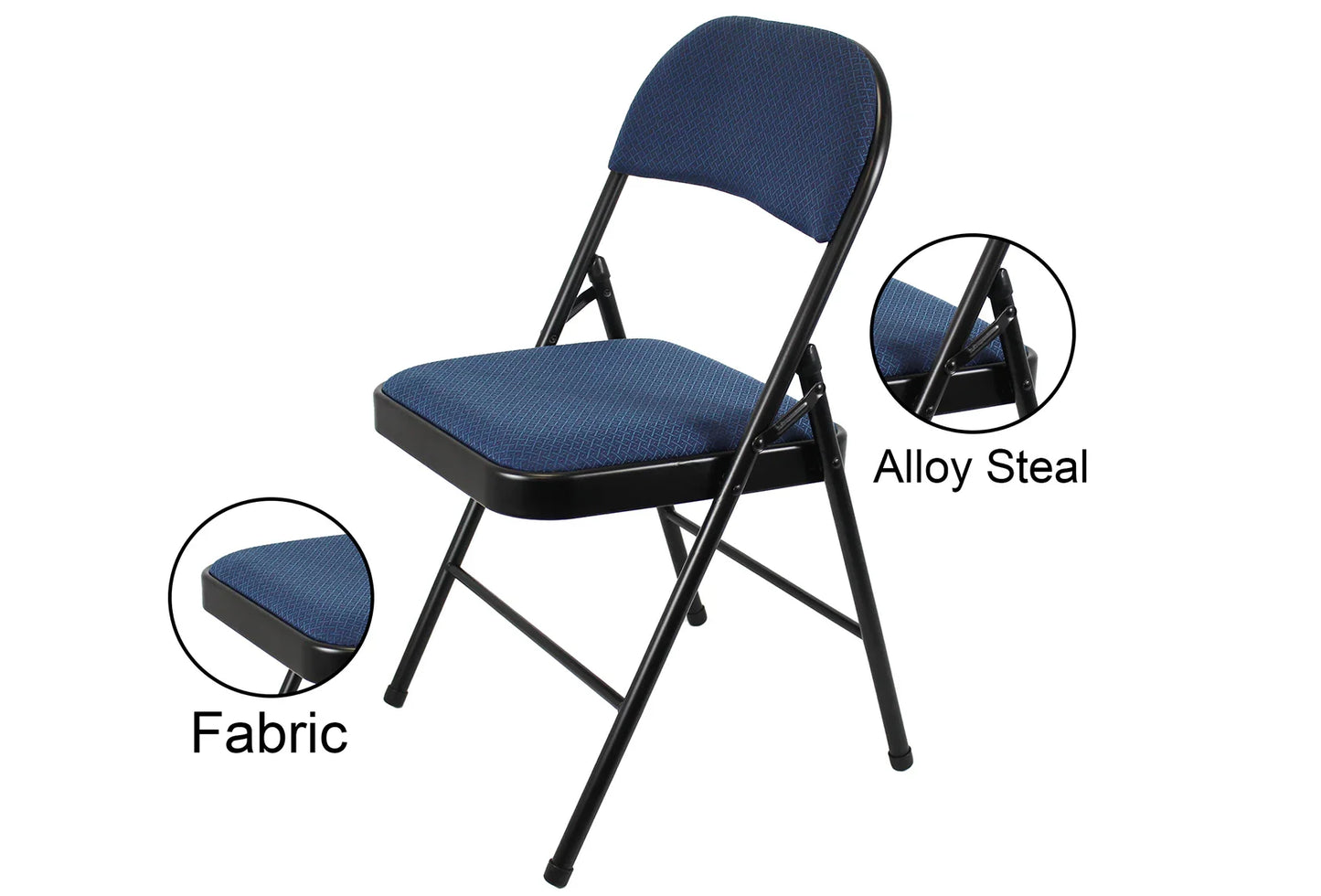 Meta Furniture Fabric Folding Chair with Comfort Cushion