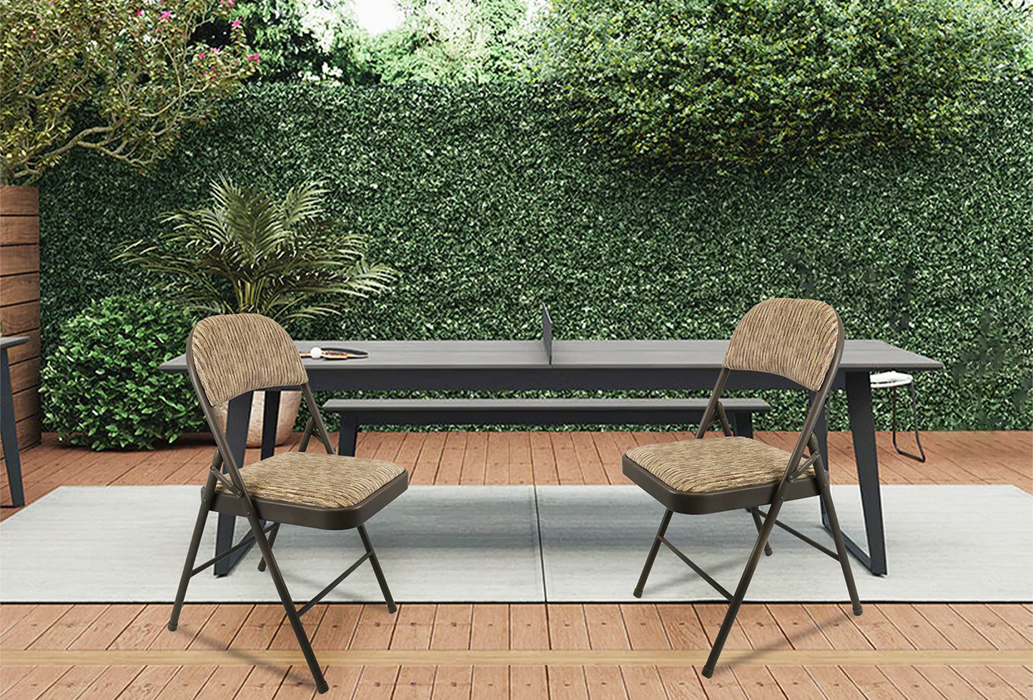 Meta Furniture Fabric Folding Chair with Comfort Cushion