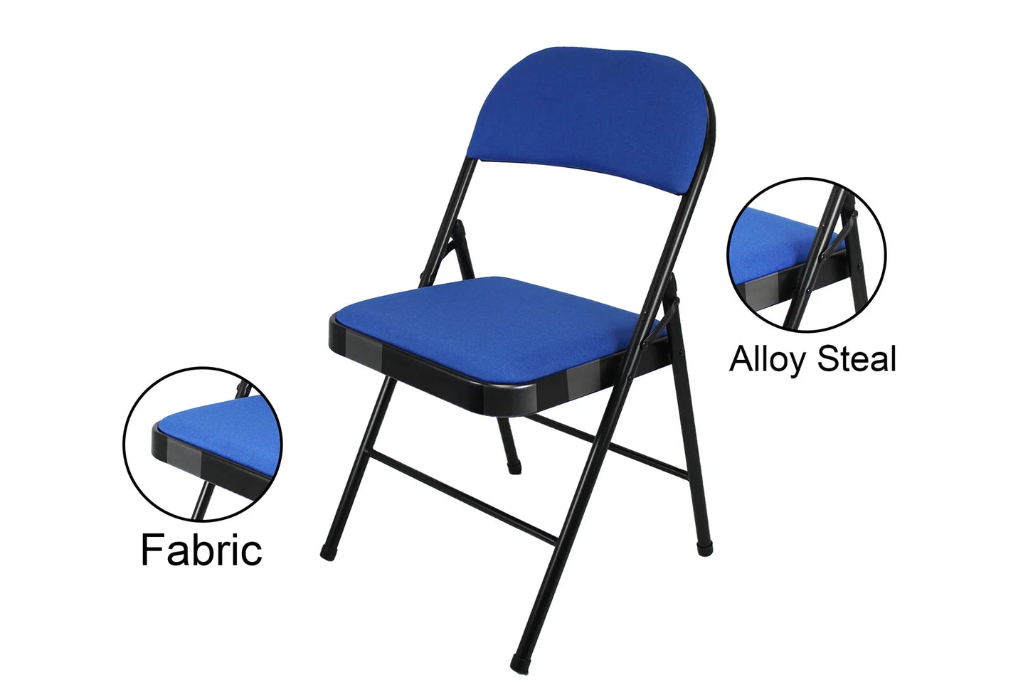 Meta Furniture Fabric Folding Chair with Comfort Cushion