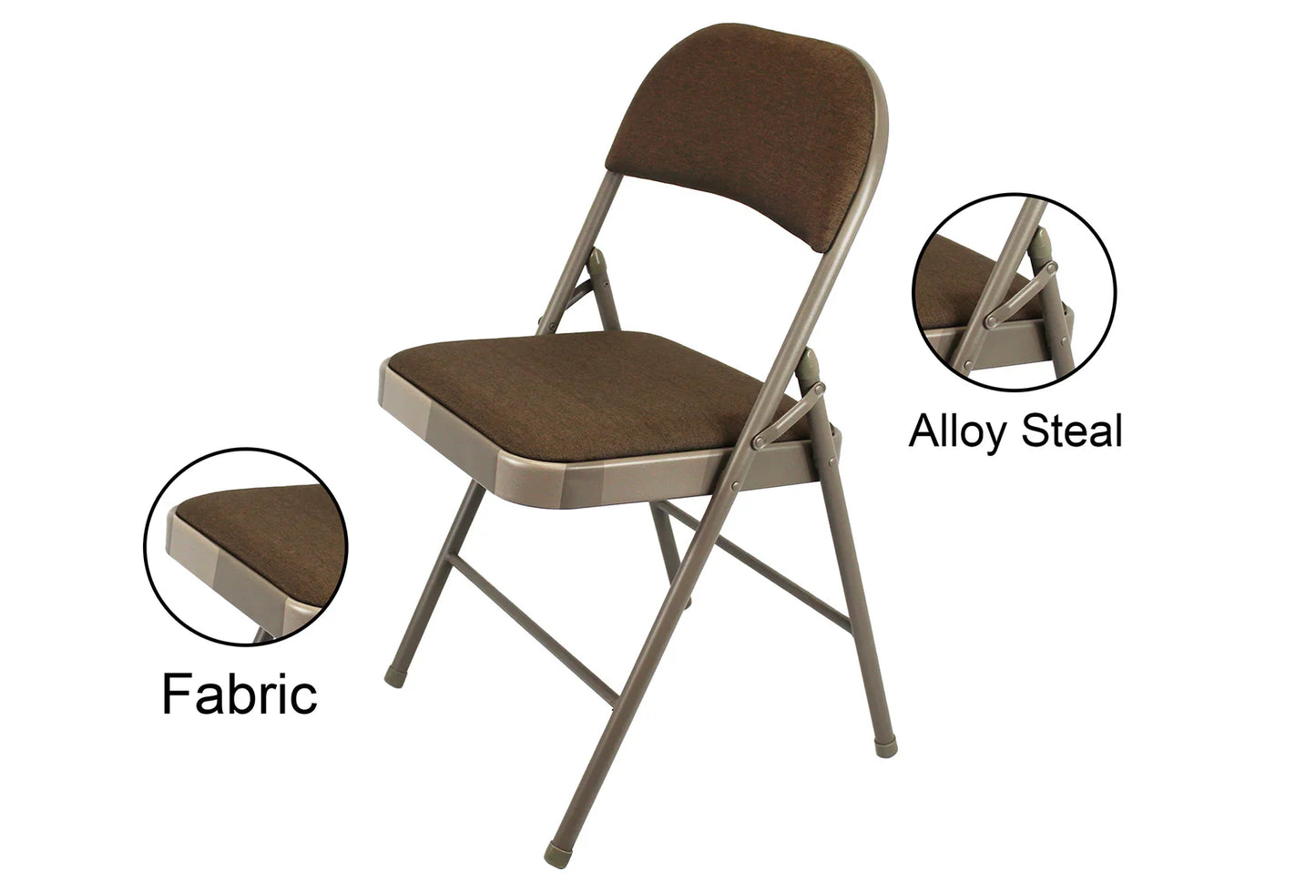 Meta Furniture Fabric Folding Chair with Comfort Cushion