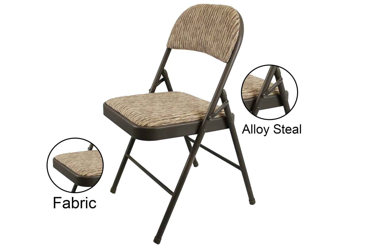 Meta Furniture Fabric Folding Chair with Comfort Cushion