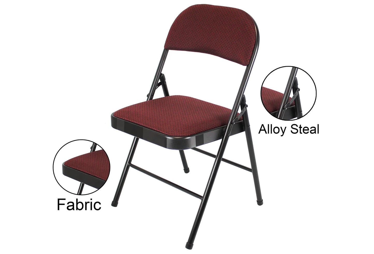 Meta Furniture Fabric Folding Chair with Comfort Cushion