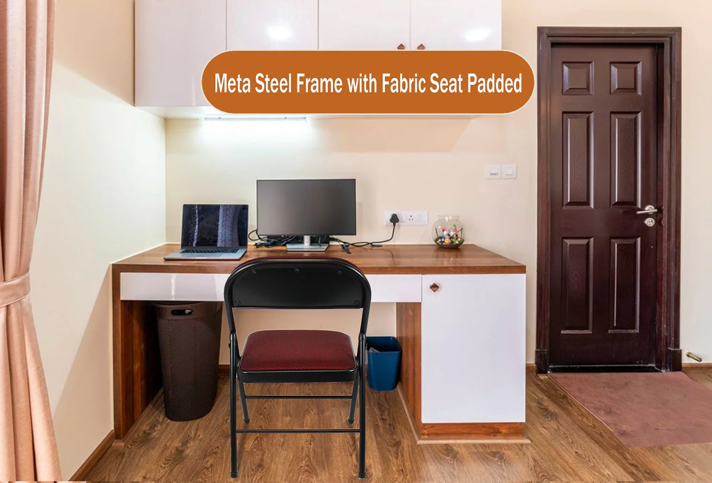 Meta Furniture Fabric Folding Chair with Comfort Cushion