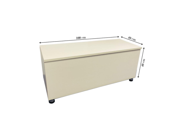 Meta Furniture beige storage box with dimensions 100 cm length 40 cm width and 40 cm height