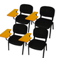 Meta Furniture Leather Stacking Chair With Tablet Desk