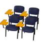 Meta Furniture Leather Stacking Chair With Tablet Desk