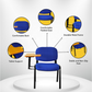 Meta Furniture Fabric Stacking Chair With Tablet Desk
