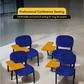 Meta Furniture Fabric Stacking Chair With Tablet Desk