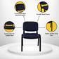 Meta Furniture Leather Stacking Chair with Padded Seat