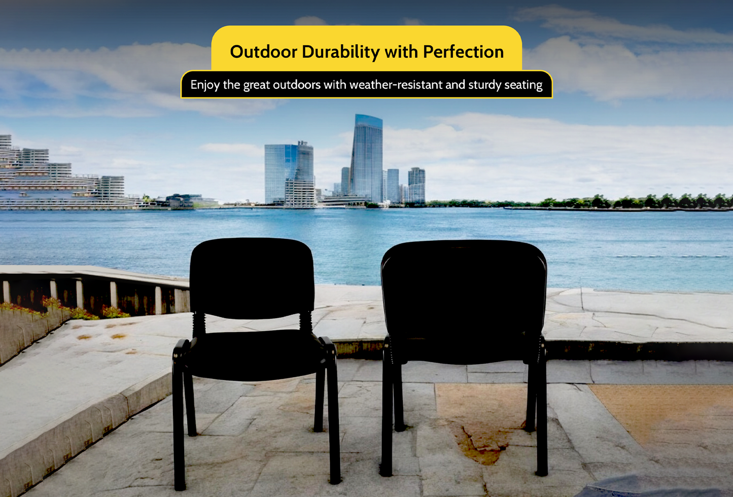 Meta Furniture Leather Stacking Chair with Padded Seat