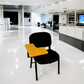 Meta Furniture Leather Stacking Chair With Tablet Desk