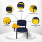 Meta Furniture Leather Stacking Chair With Tablet Desk