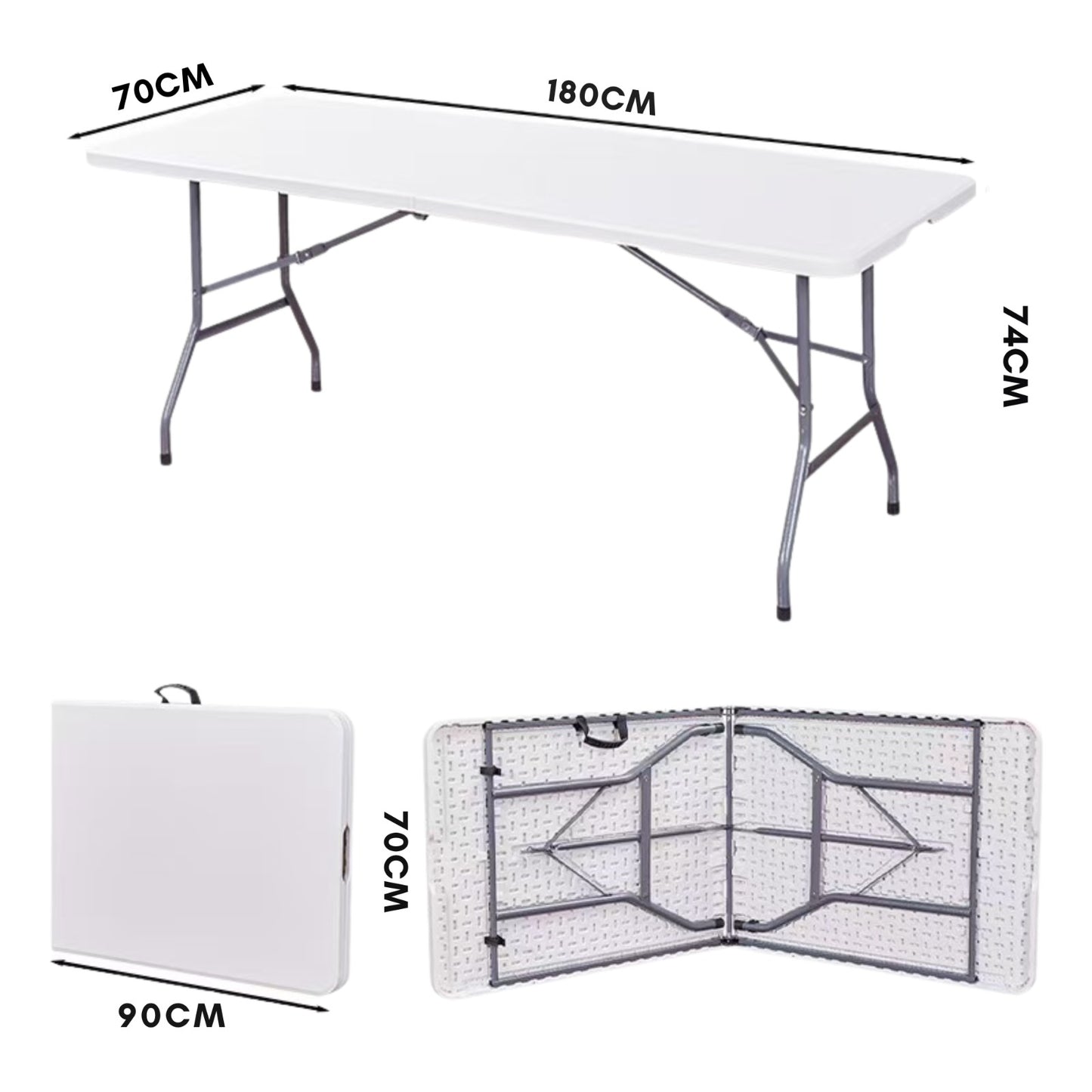 Heavy Duty Folding Trestle Table 120cm 4ft Portable Table