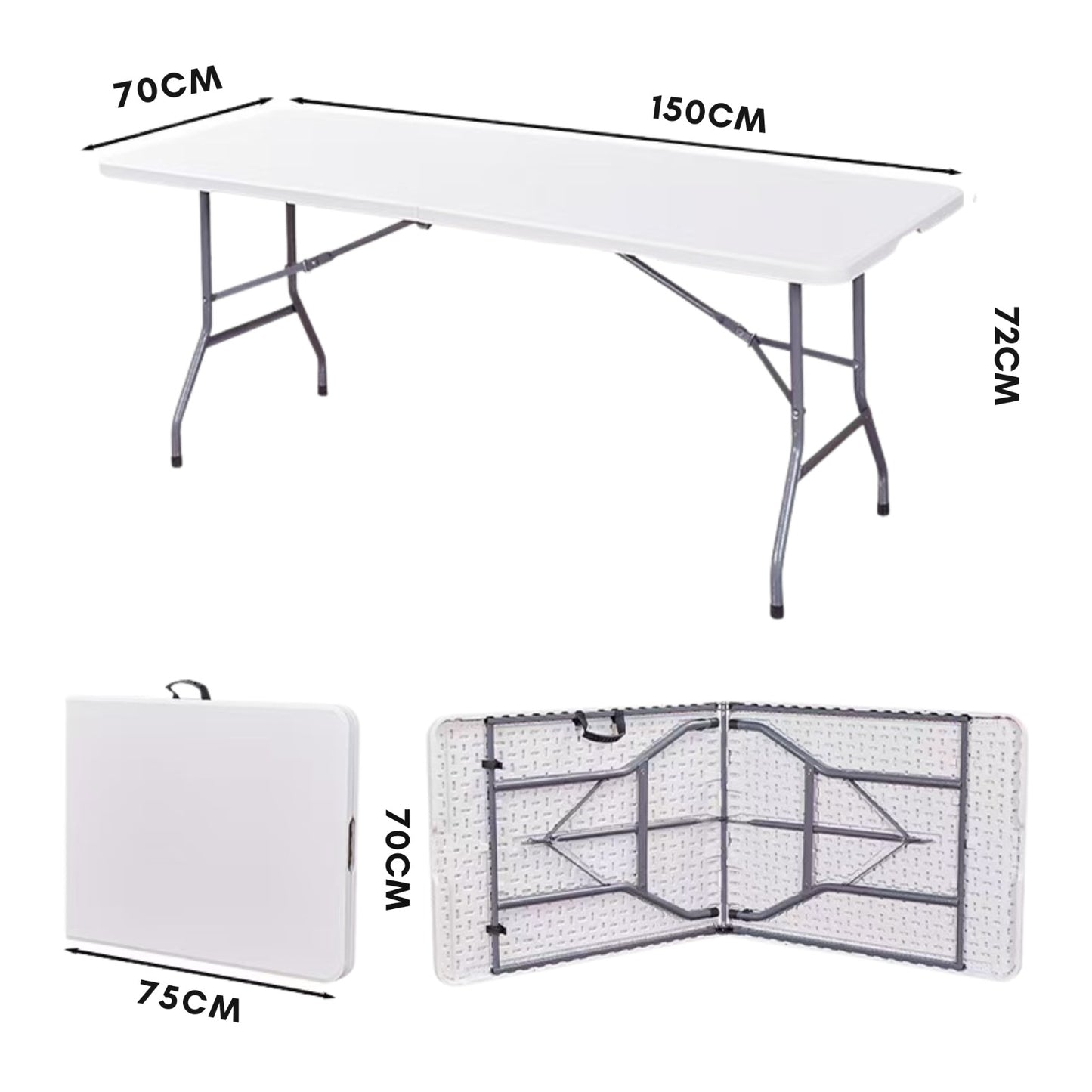 Heavy Duty Folding Trestle Table 120cm 4ft Portable Table