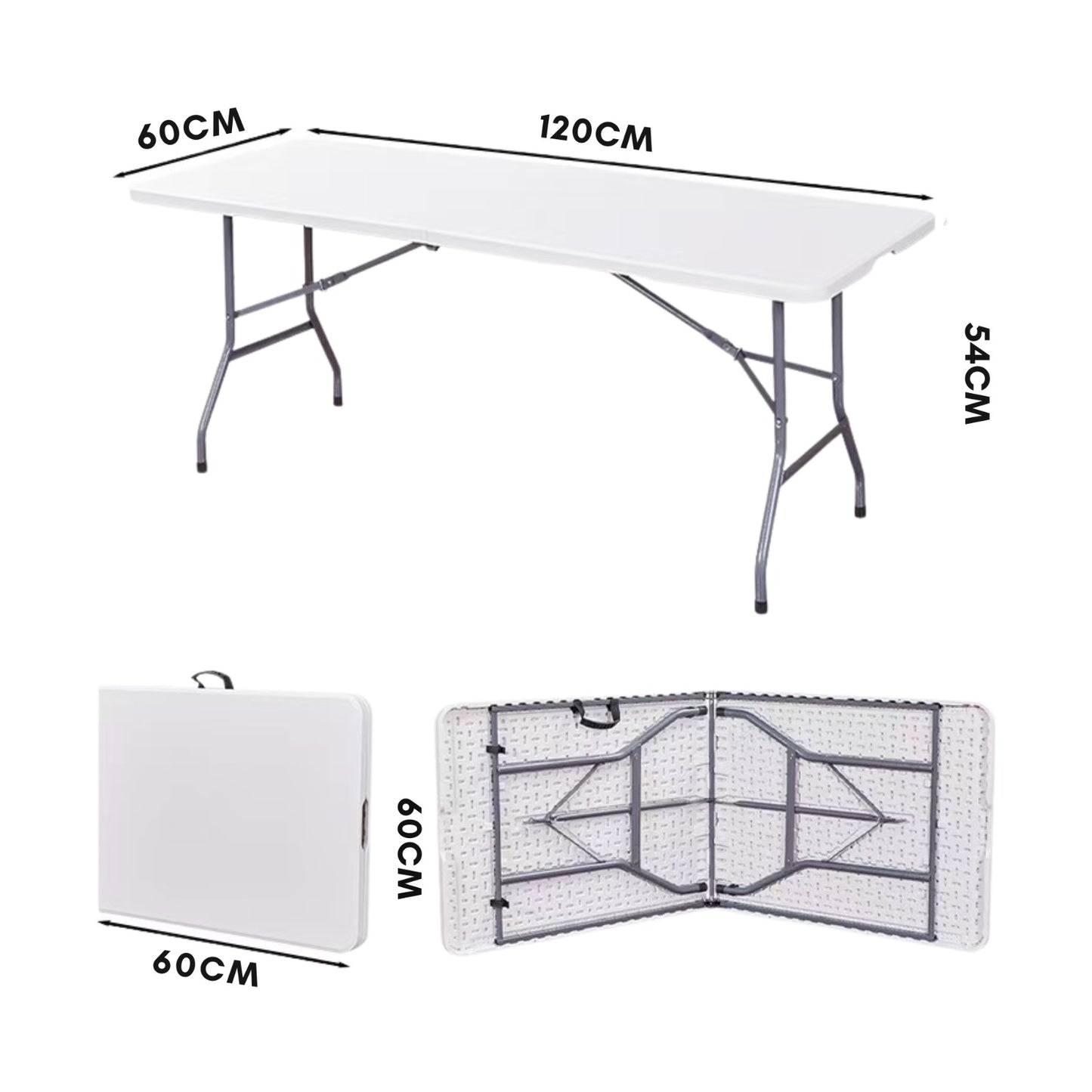 Heavy Duty Folding Trestle Table 120cm 4ft Portable Table