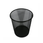 Black metal mesh waste bin with round shape and open top for office or home use