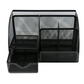 Black metal mesh desktop Organizer Set with multiple compartments for office supplies 12