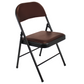 Meta Furniture Leather Folding Chair with Padded Seat