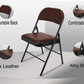 Meta Furniture Leather Folding Chair with Padded Seat
