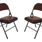 Meta Furniture Leather Folding Chair with Padded Seat
