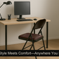 Meta Furniture Leather Folding Chair with Padded Seat