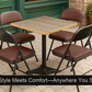 Meta Furniture Leather Folding Chair with Padded Seat