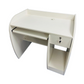 White Meta Furniture computer table with drawer and keyboard shelf for home office