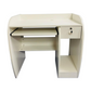 White Meta Furniture computer table with drawer featuring a pull-out keyboard tray and open storage space