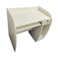 White computer table with drawer and open shelves by Meta Furniture for home office
