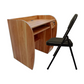 Meta Furniture computer table with drawer and fabric folding chair in black for home office