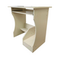 Meta Furniture beige wooden Computer Table With Slide featuring open storage and compact design
