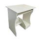 White computer table with slide and side storage shelf by Meta Furniture