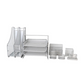Meta Furniture Desk Organiser 7 Pieces set with metal mesh trays and compartments for office supplies
