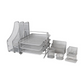 Meta Furniture Desk Organiser 7 Pieces set in silver metal mesh for office supplies storage