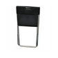 Black plastic folding chair with metal frame folded upright from Meta Furniture for Exam Table & Plastic Folding Chair set