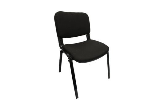 Black Fabric Stacking Chair with padded seat and backrest by Meta Furniture