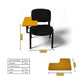 Meta Furniture Fabric Stacking Chair With Tablet for comfortable writing and study with black fabric and wooden tablet