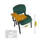 Meta Furniture Fabric Stacking Chair With Tablet in green with black frame and wooden tablet top