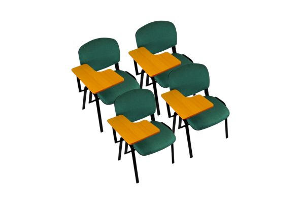 Meta Furniture Fabric Stacking Chair With Tablet Desk