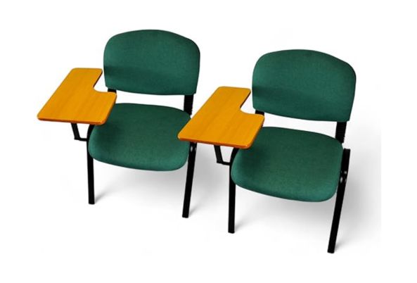 Meta Furniture Fabric Stacking Chair With Tablet Desk