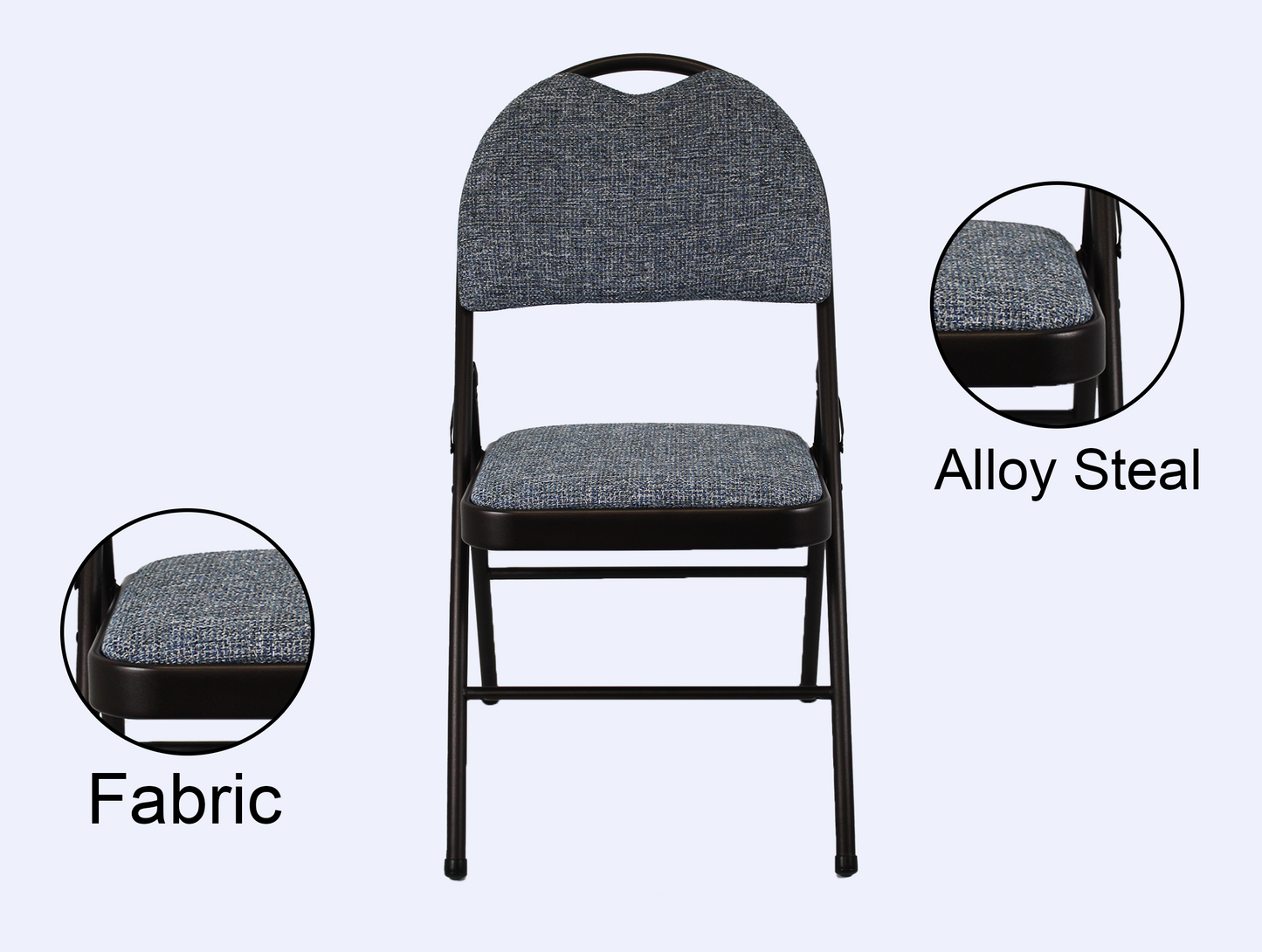 Meta Furniture Heavy Duty Folding Chair with Padded Seat & Backrest
