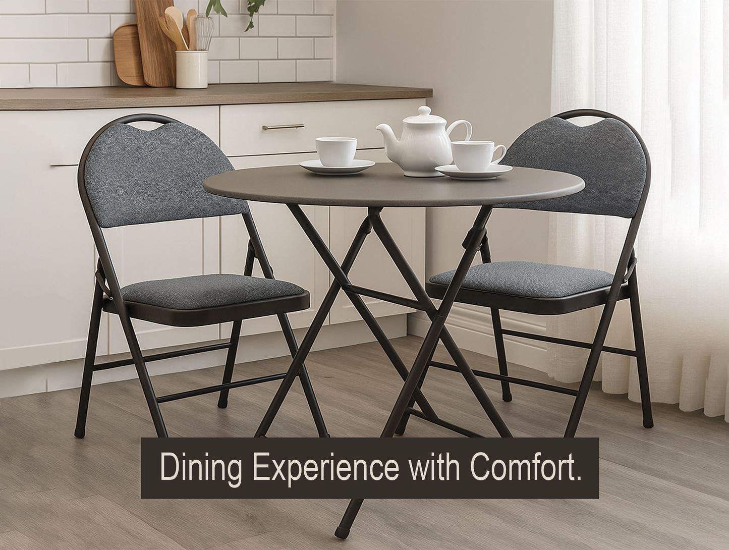 Meta Furniture Heavy Duty Folding Chair with Padded Seat & Backrest