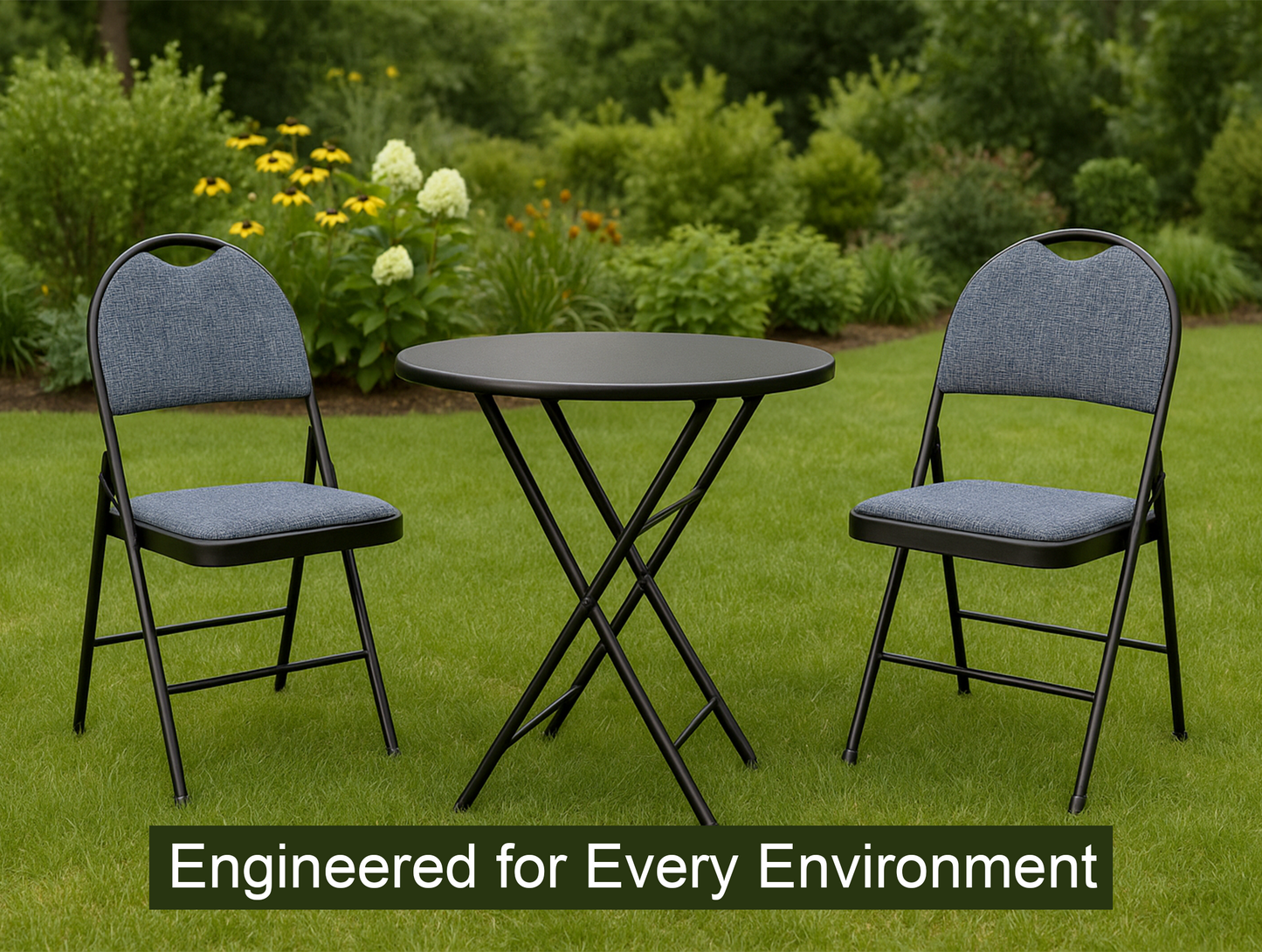 Meta Furniture Heavy Duty Folding Chair with Padded Seat & Backrest