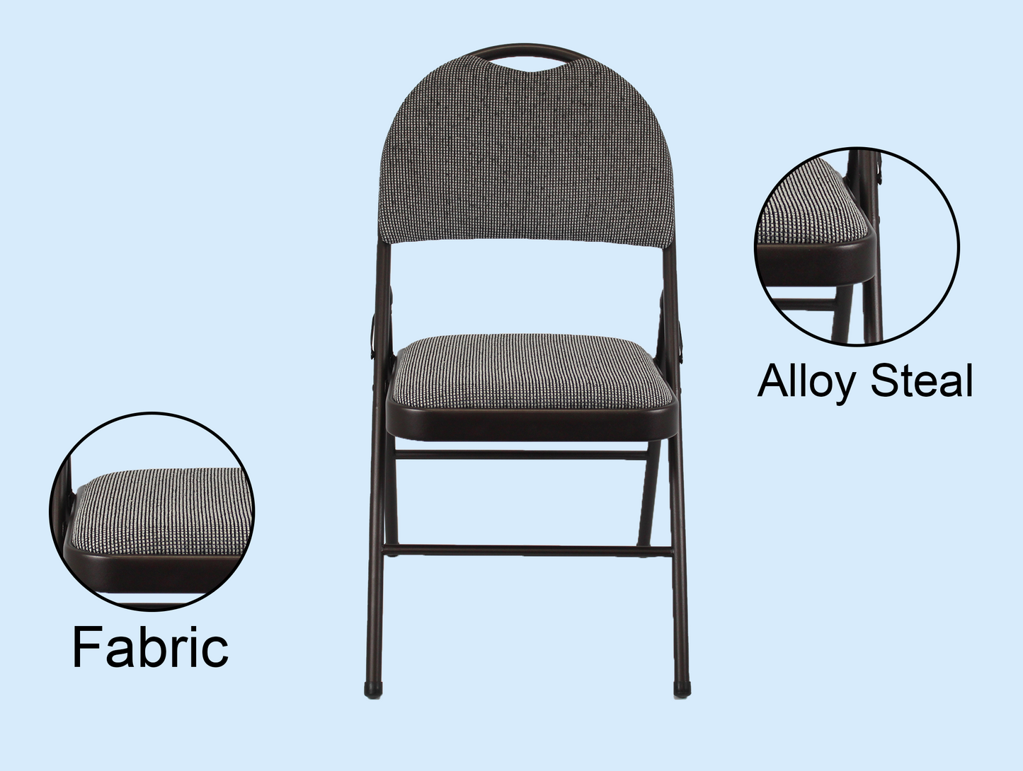 Meta Furniture Heavy Duty Folding Chair with Padded Seat & Backrest