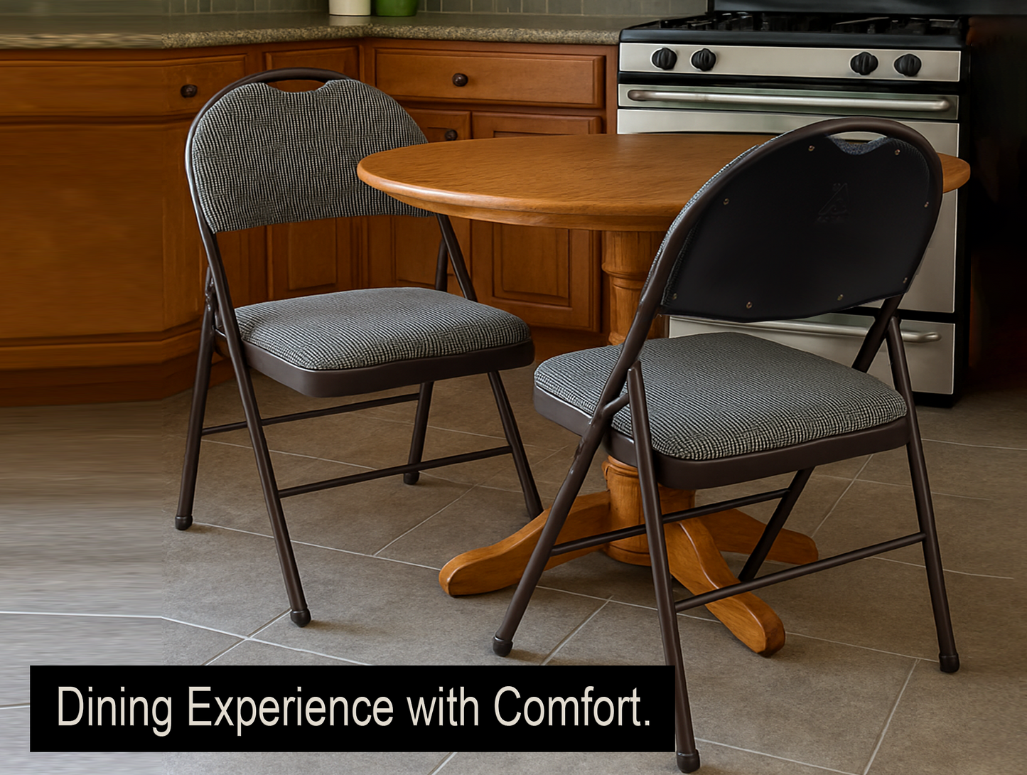 Meta Furniture Heavy Duty Folding Chair with Padded Seat & Backrest