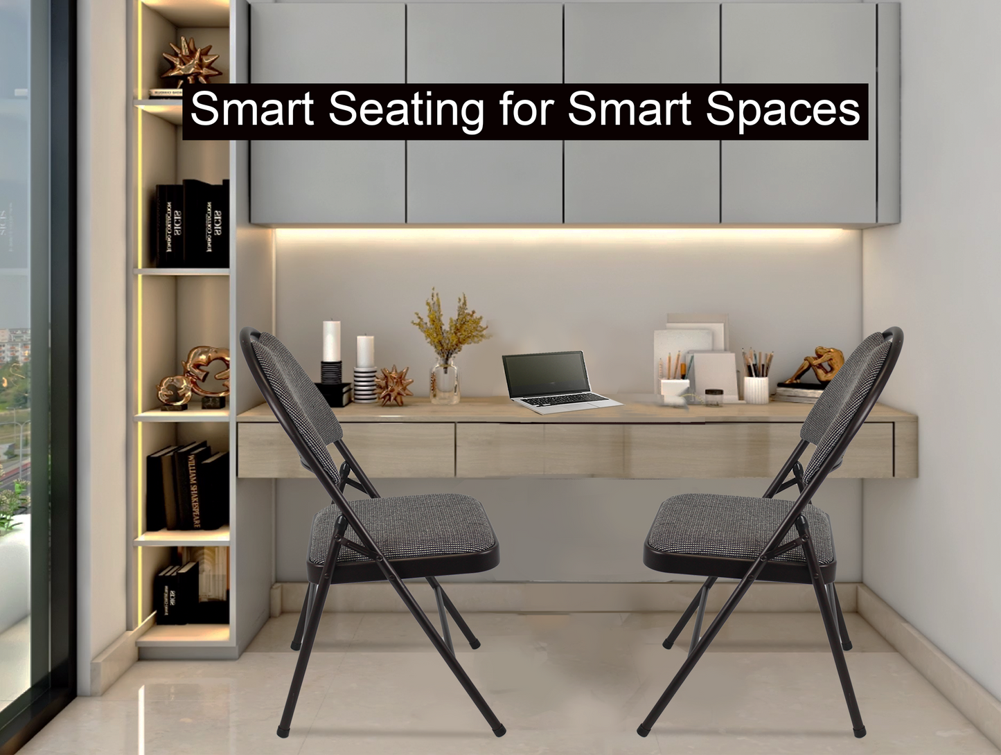 Meta Furniture Heavy Duty Folding Chair with Padded Seat & Backrest